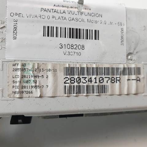 Pantalla multifuncion Renault Trafic II (2001-2014)