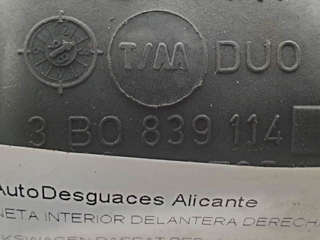VAG 3B0839114 Manija interior derecha de puerta trasera  en stock Salamanca