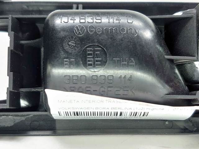 3B0839114 VAG Manija interior derecha de puerta trasera  en stock Córdoba