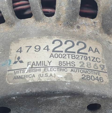 Alternador del motor 4794222AA CHRYSLER