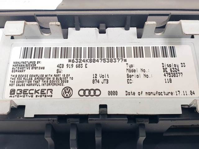 Pantalla multifuncion Audi A8  (2002-2010)