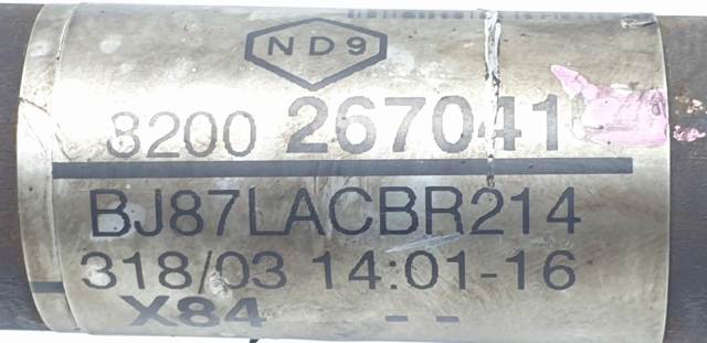 Semieje delantero derecho 8200267041 RENAULT