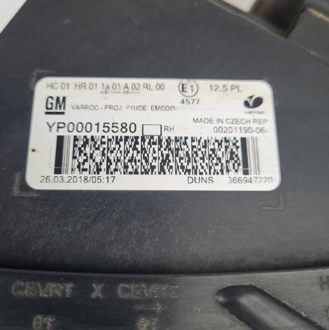 Luz derecha YP00015580 OPEL