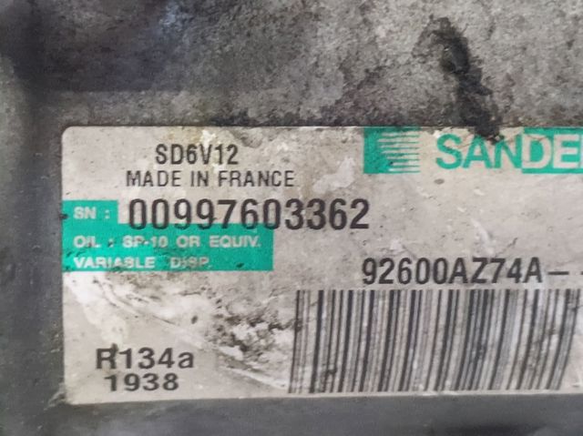 92600AZ74A NISSAN Compresor de aire acondicionado  comprar en Lleida