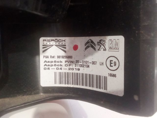 9819235880 PEUGEOT Piloto trasero izquierdo comprar Bilbao