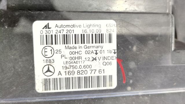 Luz frontal A1698207761 MERCEDES