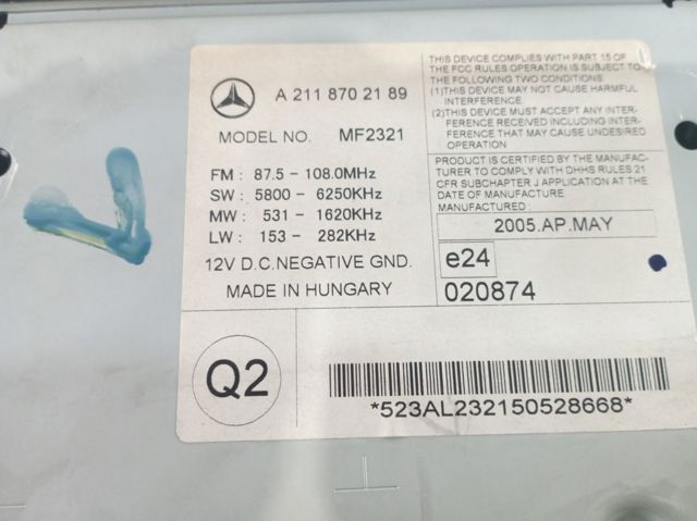 A2118702189 Mercedes