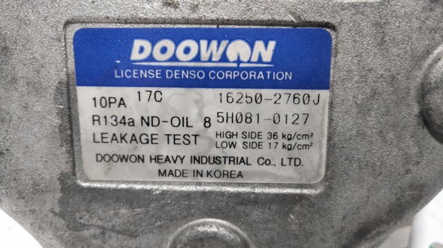 Compresor climatizador 162502760J HYUNDAI