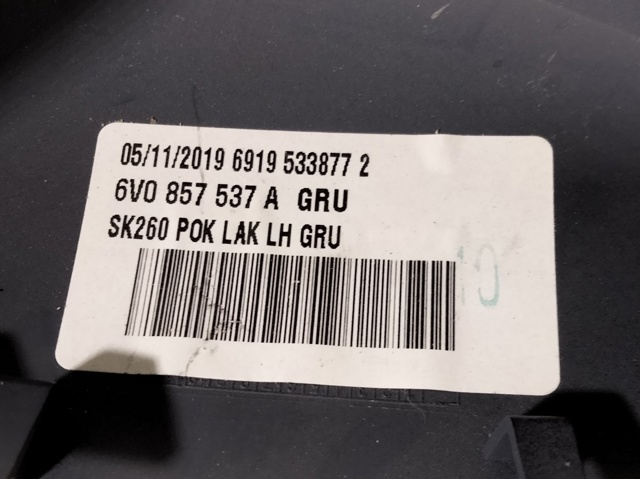 Cubierta del retrovisor del conductor 6V0857537AGRU VAG