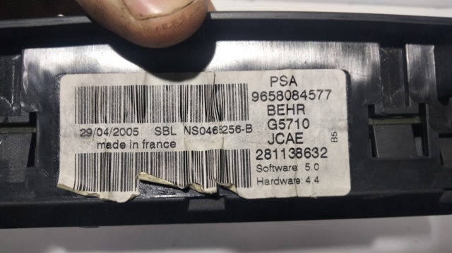 9658084577 PEUGEOT Unidad de control aire acondicionado comprar Madrid