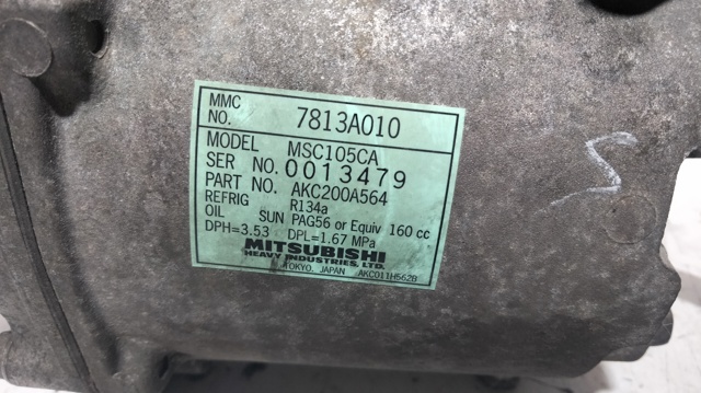 Polea del compresor de aire acondicionado AKC200A564 MITSUBISHI