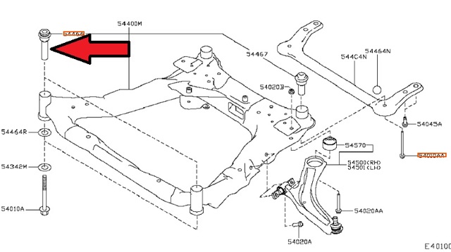 NISSAN 54466JD000 Bloqueo Silencioso (Almohada) De La Viga Delantera (Bastidor Auxiliar)  en stock Valencia