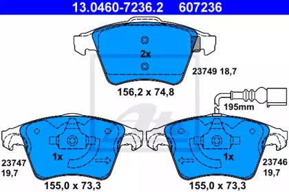 13046072362 ATE Pastillas de freno delanteras  disponible Vigo