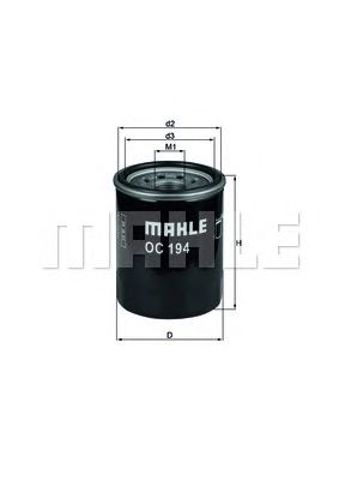 OC194 MAHLE Filtro de aceite  disponible Alicante