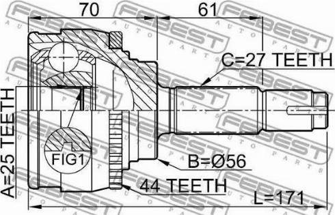 FEBEST 0210016A44 Junta homocinética exterior delantera  comprar en Murcia