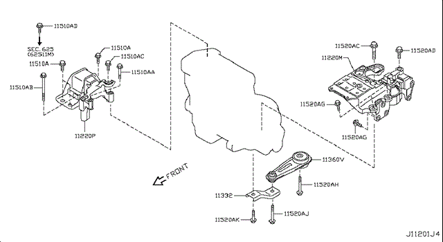 11220JD21A Soporte de motor trasero  en stock Sabadell