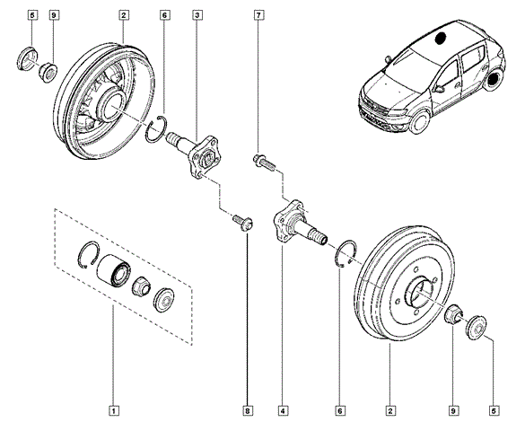 RENAULT 432102069R Cojinete de rueda trasero  comprar en Ponferrada