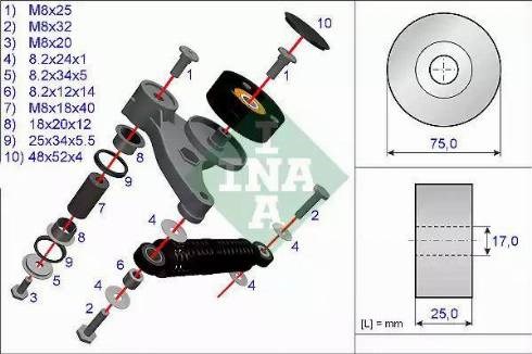 533011810 INA Tensor de correa poli V  en stock Gandía