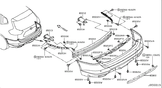 850726FL1A Moldura de parachoques trasero  en stock Sabadell