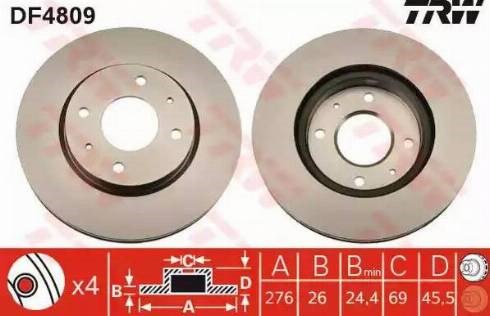 TRW DF4809 Freno de disco delantero  disponible Valladolid