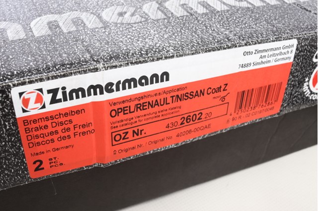 430260220 ZIMMERMANN Freno de disco delantero  disponible Vigo