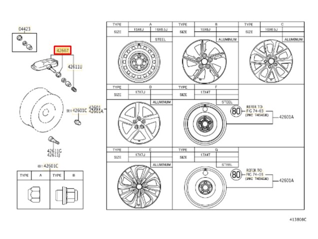 TOYOTA 4260702031 Sensor de presión de neumáticos  en stock Salamanca