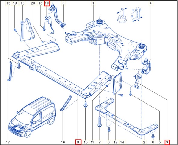 544F00895R Subchasis delantero soporte motor delantero  disponible Utrera