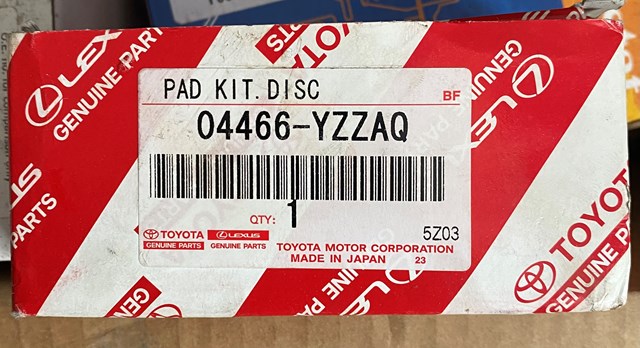 04466YZZAQ Pastillas de freno traseras  disponible Burgos