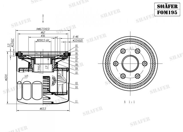FOM195 SHAFER Filtro de aceite  comprar en Jaén