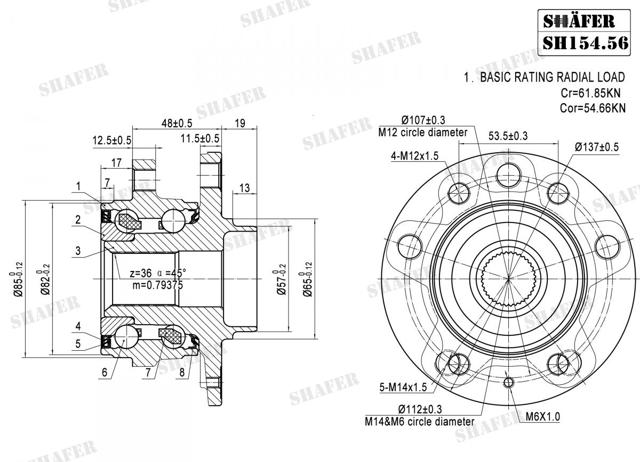 SHAFER SH15456 Cubo de rueda delantero  comprar en Ponferrada