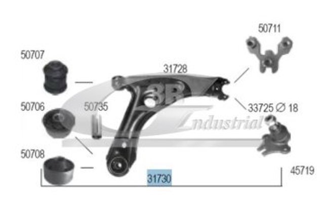 Brazo inferior derecho de la suspensión delantera 31730 3RG