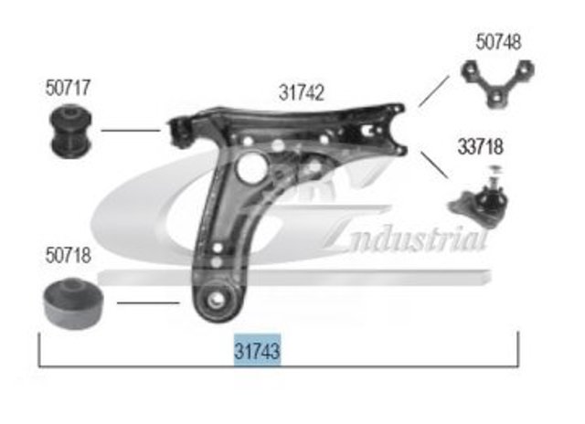 Brazo inferior derecho de la suspensión delantera 31743 3RG