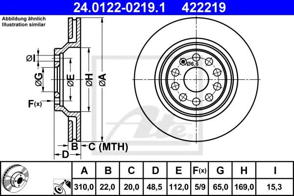 ATE 24012202191 Disco de freno trasero comprar Tarragona