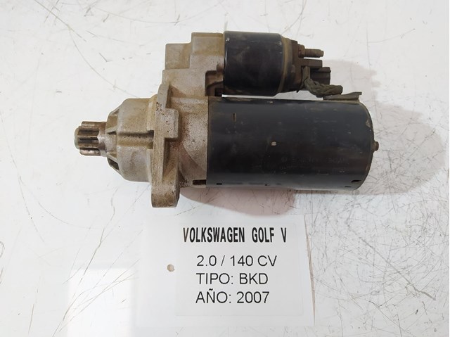 Motor arranque para volkswagen golf v (1k1) (2003-2009) 2.0 tdi 16v bkd 0001123014