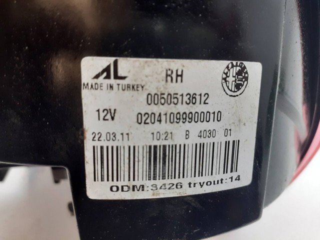 0050513612 FIAT Piloto trasero exterior derecho  disponible Ourense