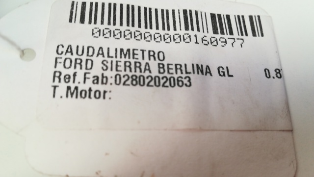 Sensor de masa de aire 0280202063 FORD