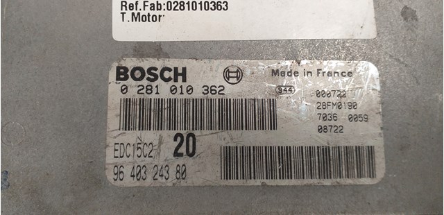 0281010362 PEUGEOT Unidad de control del motor (ECU)  comprar en Lleida