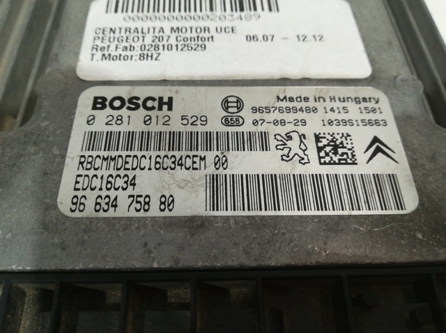 0281012529 PEUGEOT ECU  en stock Huelva