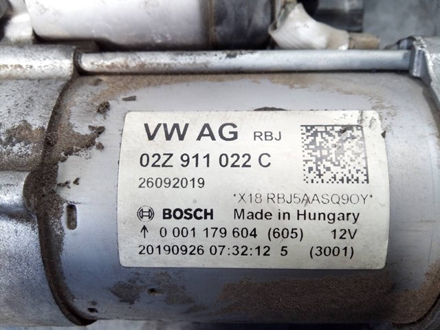 Motor arranque para volkswagen caddy iv furgón 1.4 tgi cng cpwa 02Z911022C