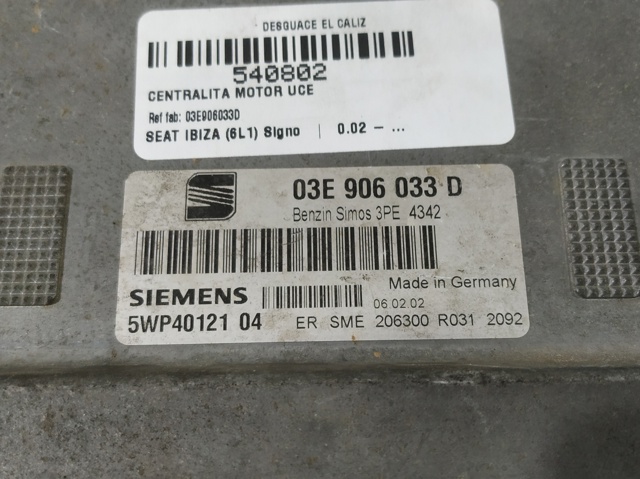 VAG 03E906033D Unidad de control del motor (ECU)  disponible España