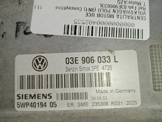 03E906033L VAG