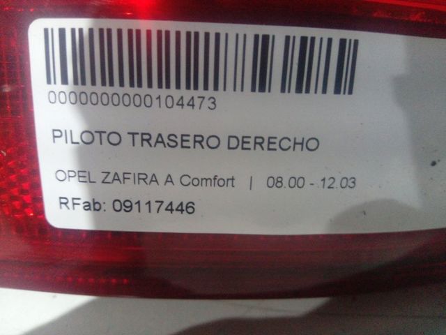 09117446 OPEL Piloto trasero derecho comprar Alcalá