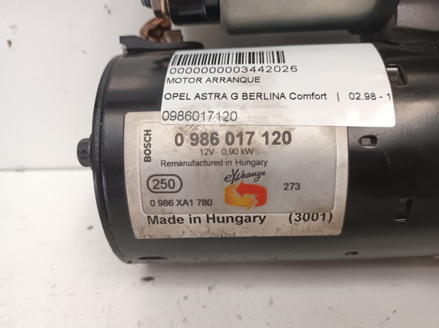 0986017120 OPEL Motor de arranque  comprar en Lleida