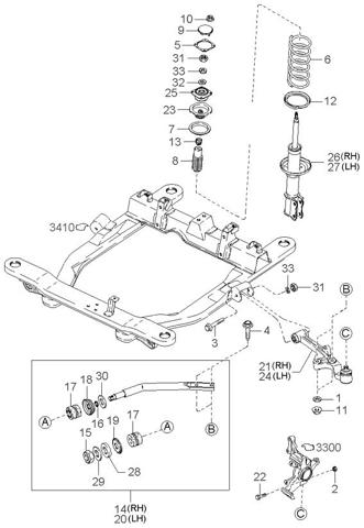 0K55234300C HYUNDAI Brazo inferior derecho de la suspensión delantera  comprar en Lleida
