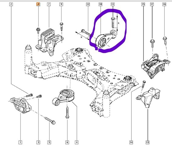 RENAULT 112380006R Soporte de motor trasero  en stock Terrassa