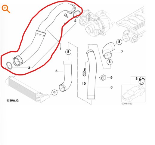 11617786865 Manguera del intercooler  disponible Burgos