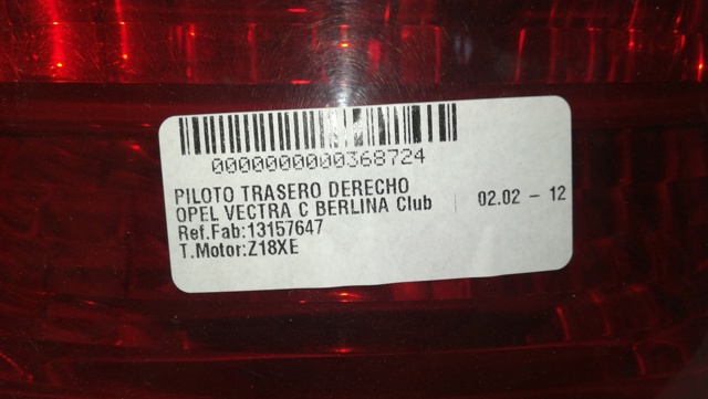 13157647 OPEL Piloto trasero derecho comprar Madrid
