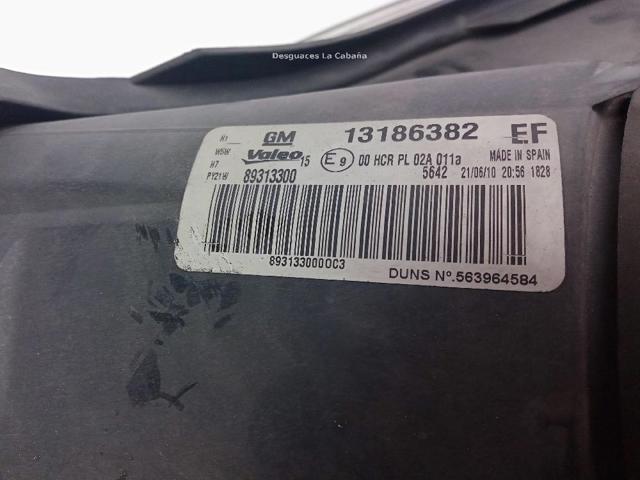13186382 OPEL Faro derecho  en stock Gandía