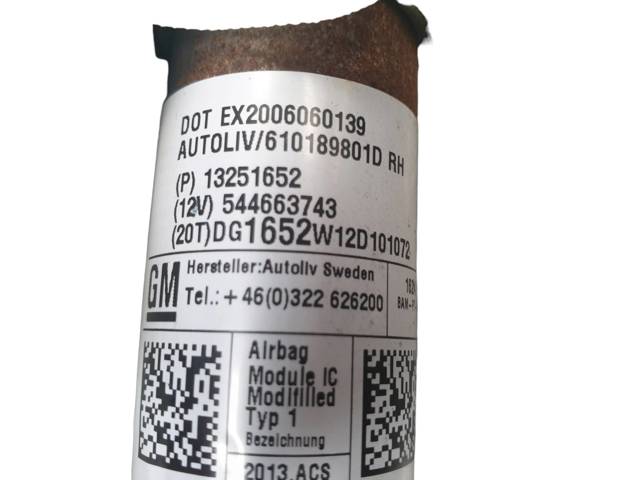 GM 13251652 Airbag de cortina lateral izquierda  en stock Valencia