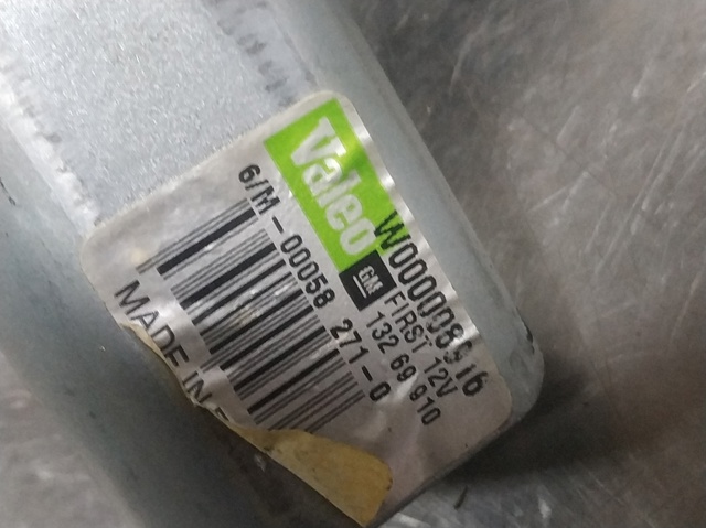 Motor limpiaparabrisas luna trasera 13269910 OPEL